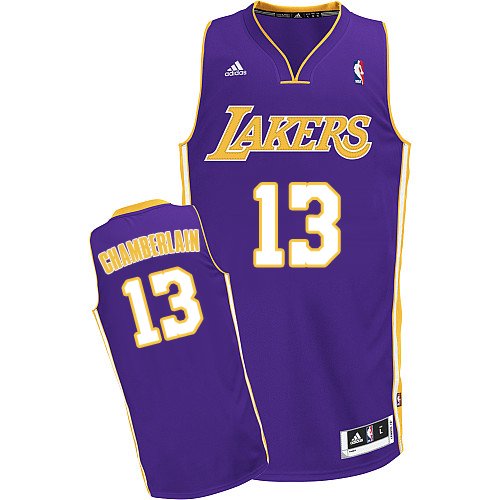 Mens Adidas Los Angeles Lakers 13 Wilt Chamberlain Swingman Purple Road NBA Jersey